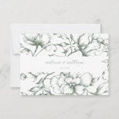 Sage Groene Tuin Bloemen Bruiloft RSVP Kaartje (Achterkant)