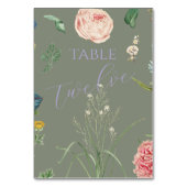 Sage Groene Tuin Trouwtafel Nummer Kaart (Voorkant)