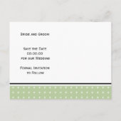 Sage groene typografie Save the Date foto Aankondigingskaart (Achterkant)