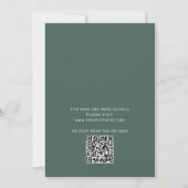 Sage groene typografie script bruiloft + QR detail Kaart (Achterkant)