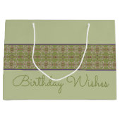 Sage Groene Verjaardag Tas Gift Bag Groot Cadeauzakje (Voorkant)
