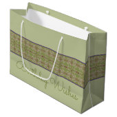 Sage Groene Verjaardag Tas Gift Bag Groot Cadeauzakje (Voorkant Gekanteld)