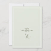 Sage Groene Waterverf Bloemen Islamitische bruilof Kaart (Achterkant)