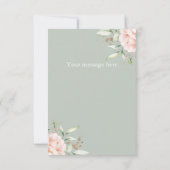 Sage Groene Waterverf Bloemen Quinceañera Bedankkaart (Achterkant)