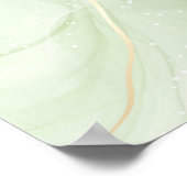 Sage Groene Waterverf Botanische Minimalistische B Poster (Hoek)