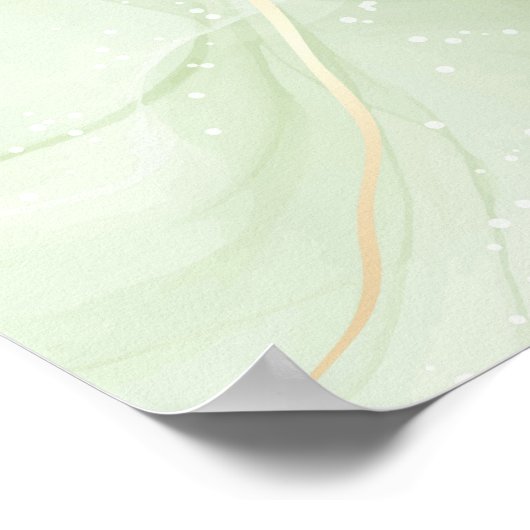 Sage Groene Waterverf Botanische Minimalistische B Poster (Hoek)