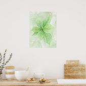 Sage Groene Waterverf Botanische Minimalistische B Poster (Keuken)