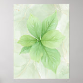 Sage Groene Waterverf Botanische Minimalistische B Poster (Voorkant)