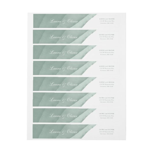 Sage Groene Waterverf Bruiloft (Vel)