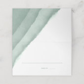 Sage Groene Waterverf Bruiloft Escort / Plaatskaartje (Buitenkant ongevouwen)
