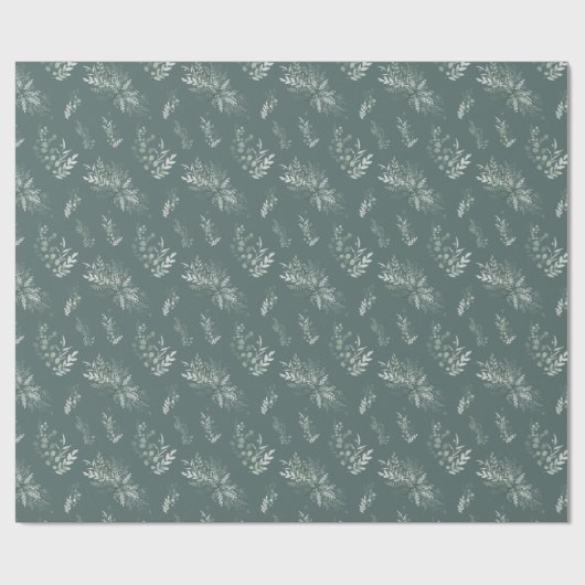 Sage Groene Waterverf Eucalyptus Elegant Cadeaupapier (Vlak)