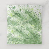 Sage groene waterverf gras effect bruiloft plaatskaartje (Binnenkant ongevouwen)