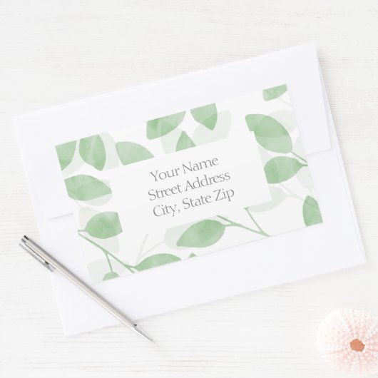 Sage Groene Waterverf laat labels achter (Envelop)