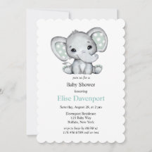 Sage Groene Waterverf Olifant Baby shower