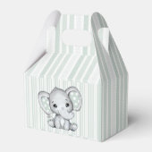 Sage Groene Waterverf Olifant Neutraal Baby shower Bedankdoosjes (Achterkant)