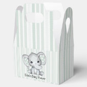 Sage Groene Waterverf Olifant Neutraal Baby shower Bedankdoosjes (Geopend)