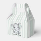 Sage Groene Waterverf Olifant Neutraal Baby shower Bedankdoosjes (Voorkant Zijde)