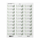 Sage Groene Waterverf Splash Script Retouradres Etiket (Full Sheet)