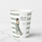 Sage groene waterverf strepen boho vrijgezellenfee papieren bekers