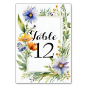 Sage Groene Waterverf Wildbloemen Tuin Bruiloft Kaart (Voorkant)