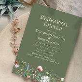 Sage Groene Waterverf Wildflower Repetitie Diner Kaart