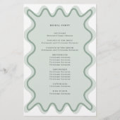 Sage Groene Wavy Grens Ceremonie Programma (Achterkant)