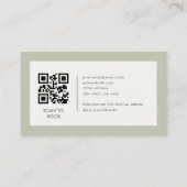 Sage Groene Wenkbrauwkunstenaar QR-code Visitekaartje (Achterkant)