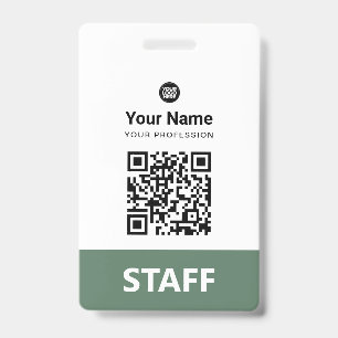 Sage Groene Werknemer Qr Code, Bar Code, Logo, Naa Badge