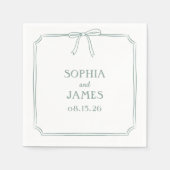 Sage Groene Whimsical Eenvoudige Klassieke Boog Br Servet (Voorkant)