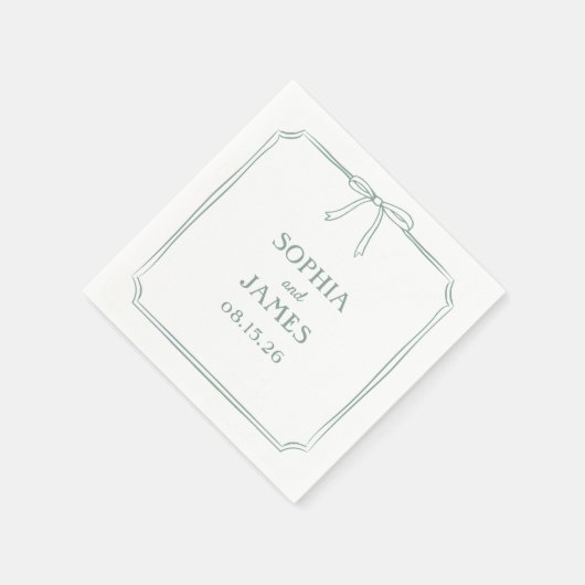 Sage Groene Whimsical Eenvoudige Klassieke Boog Br Servet (Hoek)