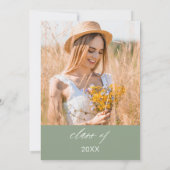 Sage Groene Wildbloem Afstudeerfeest Boho Bloom Kaart (Achterkant)