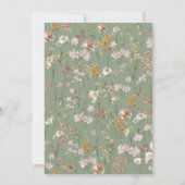 Sage Groene Wildbloem Afstudeerfeest Boho Bloom Kaart (Achterkant)