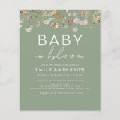 Sage Groene Wildbloem Baby in Bloom Baby shower (Voorkant)