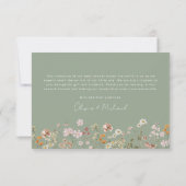 Sage Groene Wildbloem Baby in Bloom Baby shower Bedankkaart (Achterkant)