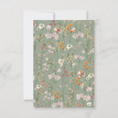 Sage Groene Wildbloem Baby in Bloom Baby shower Bedankkaart (Achterkant)