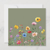 Sage Groene Wildbloem Baby in Bloom Baby shower Kaart (Achterkant)