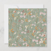 Sage Groene Wildbloem Baby in Bloom Baby shower Kaart (Achterkant)