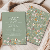 Sage Groene Wildbloem Baby in Bloom Baby shower