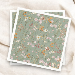 Sage Groene Wildbloem Boho Bruiloft in Bloem Tuin Servet