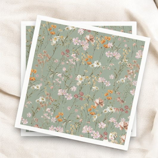 Sage Groene Wildbloem Boho Bruiloft in Bloem Tuin Servet