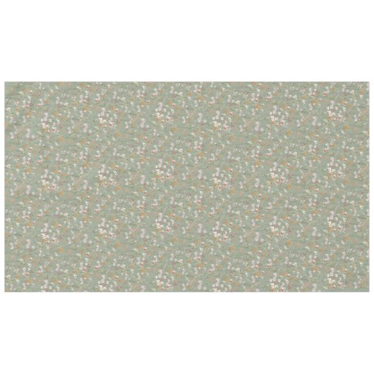 Sage Groene Wildbloem Boho Bruiloft in Bloem Tuin Tafelkleed (Voorkant (Horizontaal))