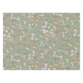 Sage Groene Wildbloem Boho Bruiloft in Bloem Tuin Tafelkleed (Voorkant (Horizontaal))