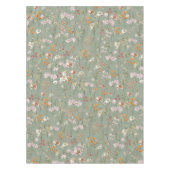Sage Groene Wildbloem Boho Bruiloft in Bloem Tuin Tafelkleed (Voorkant)