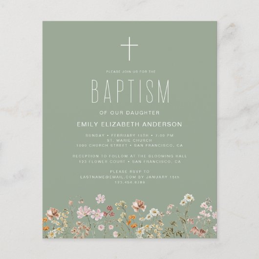 Sage Groene Wildbloem Dooptuin in Bloei (Voorkant)