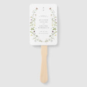 Sage Groene Wildbloem Rustiek Boho Trouwprogramma Handwaaier (Voorkant)