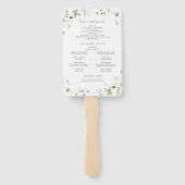 Sage Groene Wildbloem Rustiek Boho Trouwprogramma Handwaaier (Achterkant)