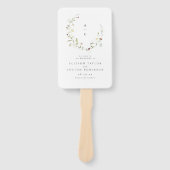 Sage Groene Wildbloem Rustiek Boho Trouwprogramma Handwaaier (Voorkant)