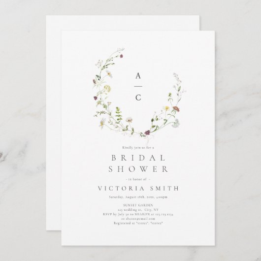 Sage Groene Wildbloem Rustiek Boho Vrijgezellenfee Kaart (Voorkant / Achterkant)