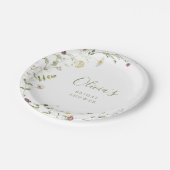 Sage Groene Wildbloem Rustiek Boho Vrijgezellenfee Papieren Bordje (Gekanteld)