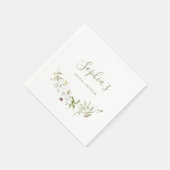 Sage Groene Wildbloem Rustiek Boho Vrijgezellenfee Servet (Hoek)